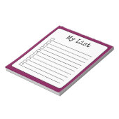 Wijnkleurige Retro Custom Checklist Lined Notitieblok (Linkerzijde)