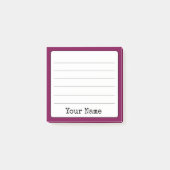 Wijnkleurige retro Voeg Jouw naam toe gevoerd Post-it® Notes (Voorkant)