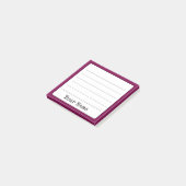Wijnkleurige retro Voeg Jouw naam toe gevoerd Post-it® Notes (Schuin)