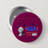 Wijnkleurige USA Onafhankelijkheidsdag Ronde Button 7,6 Cm (Voorkant /achterkant)