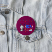 Wijnkleurige USA Onafhankelijkheidsdag Ronde Button 7,6 Cm (In situ)