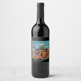 Wijnkunstlabel Wijn Etiket