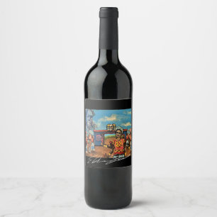 Wijnkunstlabel Wijn Etiket