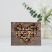 Wijnkurk #2 Rustieke Ontvangstkaart Kaart (Staand voorkant)