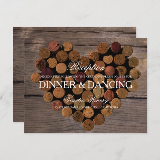 Wijnkurk #2 Rustieke Ontvangstkaart Kaart (Voorkant / Achterkant)