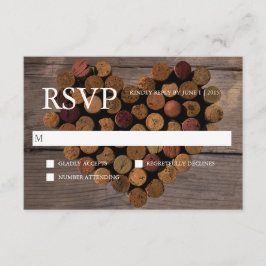 Wijnkurk #2 rustieke RSVP-kaart RSVP Kaartje