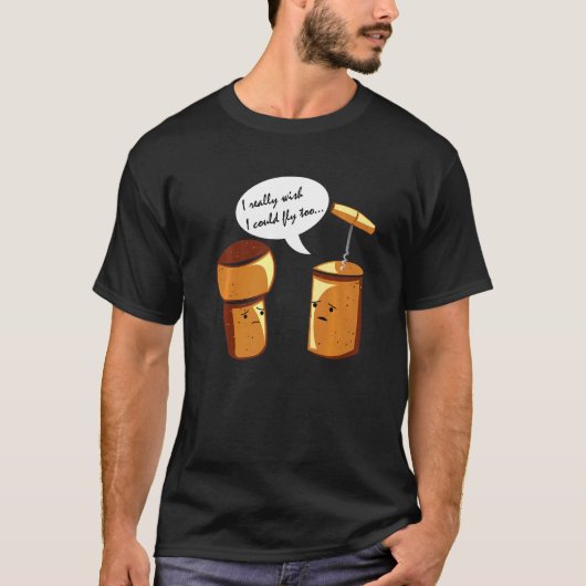 Wijnkurk Alcoholic Liquor Vine Gegenereerde druive T-shirt (Voorkant)