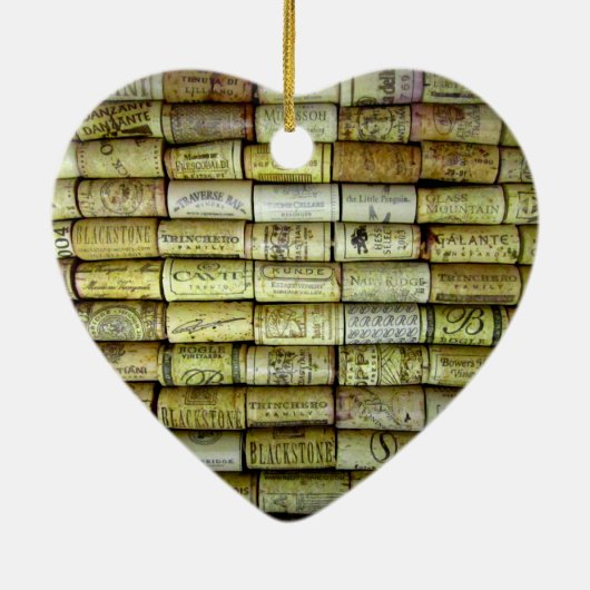 Wijnkurk Collage Keramisch Ornament (Achterkant)