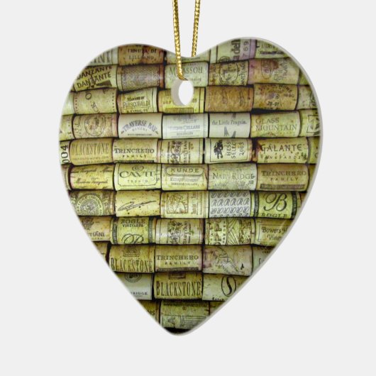 Wijnkurk Collage Keramisch Ornament (Links)