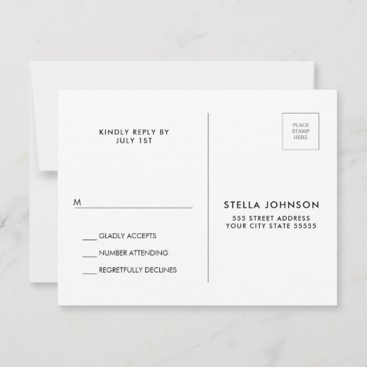 Wijnkurk hart RSVP Post Kaart (Achterkant)