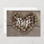 Wijnkurk hart RSVP Post Kaart (Voorkant / Achterkant)