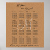 Wijnkurk Monogram zitplaatskaart 16 Poster (Voorkant)