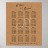 Wijnkurk Monogram zitplaatskaart 16 Poster (Voorkant)