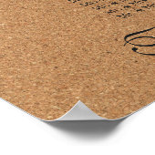 Wijnkurk Monogram zitplaatskaart 16 Poster (Hoek)