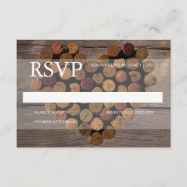 Wijnkurk rustieke RSVP-kaart RSVP Kaartje