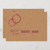 Wijnkurk Trouwfeest Wil je mijn GETUIGE zijn Kaart (Voorkant / Achterkant)