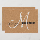 Wijnkurk Trouwfeest Wil Je Mijn Ringendrager Zijn Kaart (Voorkant / Achterkant)