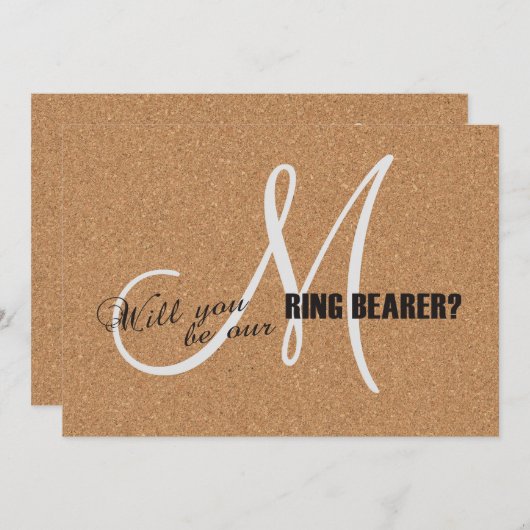 Wijnkurk Trouwfeest Wil Je Mijn Ringendrager Zijn Kaart (Voorkant / Achterkant)