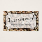 Wijnkurken Foto, Wedding & Event Drink Tickets Visitekaartje (Voorkant)