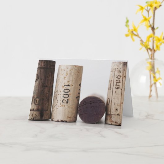 Wijnkurken met datums kaart (Gele Bloem)