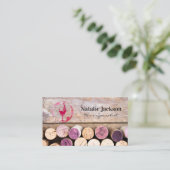 Wijnkurken | Wijnglas en -gordel Visitekaartje (Staand voorkant)