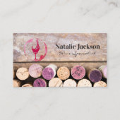 Wijnkurken | Wijnglas en -gordel Visitekaartje (Voorkant)