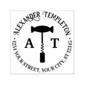 Wijnkurkentrekker Naam Retouradres 2 Initialen  Zelfinktende Stempel (Design)