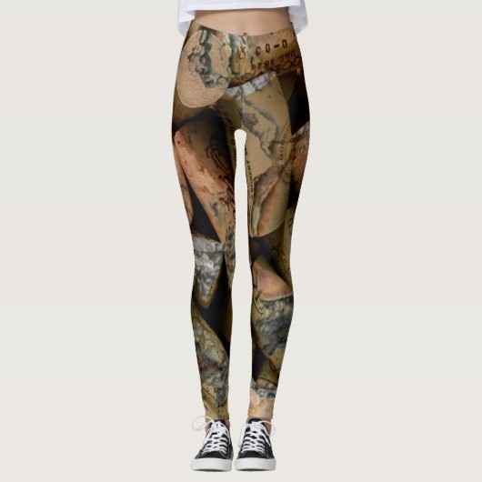 Wijnkurkontwerp Leggings (Voorkant)