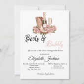 Wijnlaarzen Bloemenlaarzen & Bubbly Vrijgezellenfe Kaart (Voorkant)