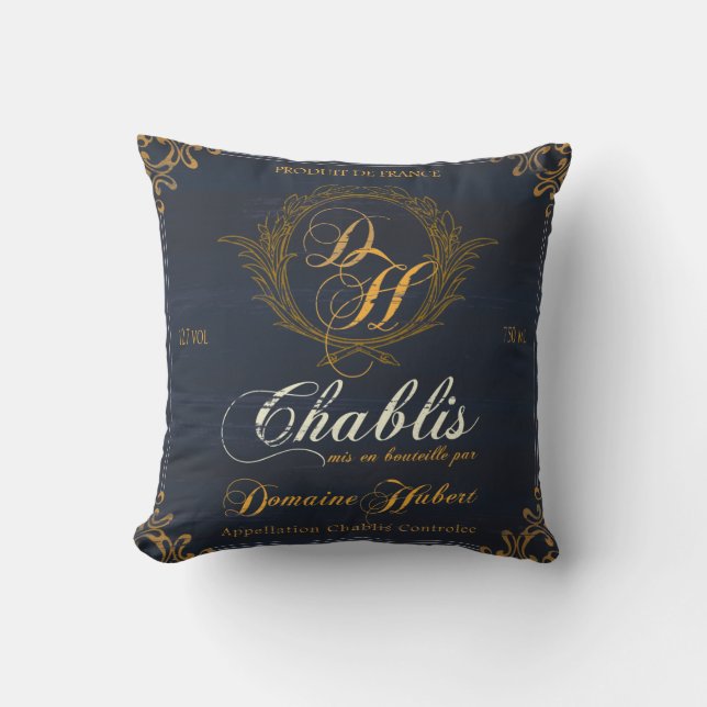 Wijnlabel Art, Wijn Chateaux II Pillow Kussen (Voorkant)