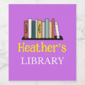 Wijnlabel - Bibliotheek - Gepersonaliseerd - Naam  Wijn Etiket (Enkel label)