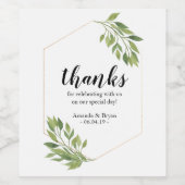 Wijnlabel bruiloft gunst idee groen wijn etiket (Enkel label)