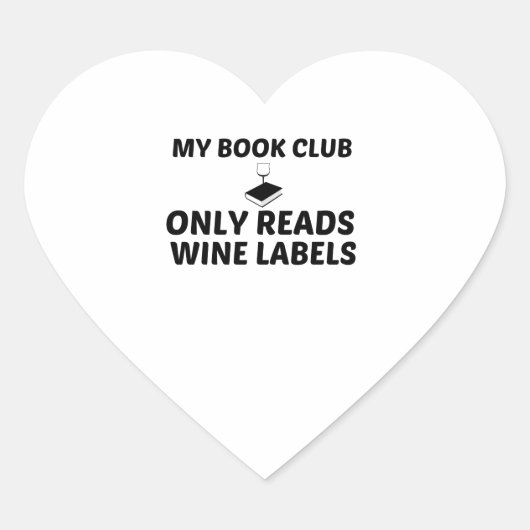 WIJNLABEL CLUB BOEKEN HART STICKER (Voorkant)