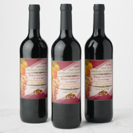 Wijnlabel. Cuvée van de echtgenoten Wijn Etiket