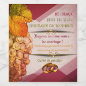 Wijnlabel. Cuvée van de echtgenoten Wijn Etiket (Enkel label)