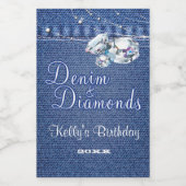 Wijnlabel Denim en Diamonds Wijn Etiket (Enkel label)