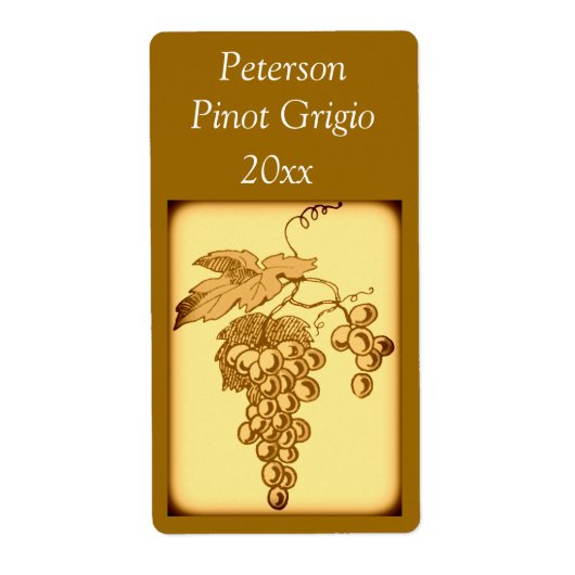 Wijnlabel druiven etiket (Voorkant)