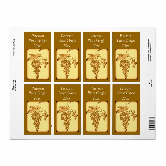 Wijnlabel druiven etiket (Full Sheet)