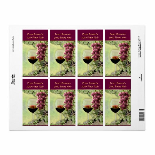  wijnlabel etiket (Full Sheet)