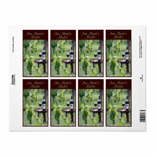 Wijnlabel Etiket (Full Sheet)