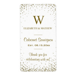 Wijnlabel Gouden Confetti Etiket