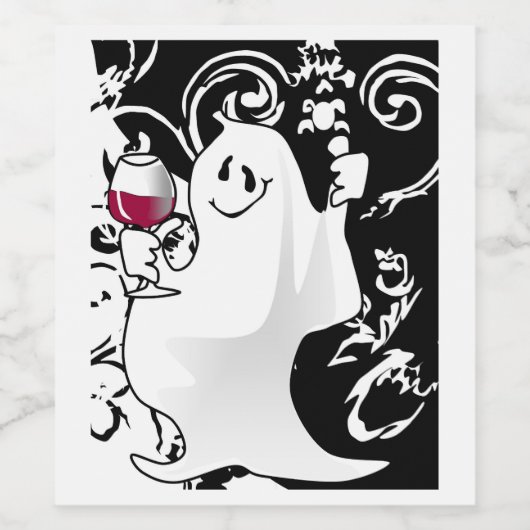 Wijnlabel Halloween Ghost en Spirits Wijn Etiket (Enkel label)