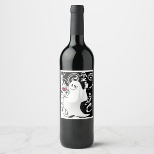 Wijnlabel Halloween Ghost en Spirits Wijn Etiket
