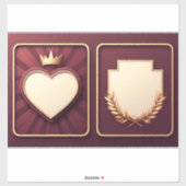 Wijnlabel Hart en Laurel Icons Sticker (Vel)