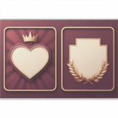 Wijnlabel Hart en Laurel Icons Sticker (Voorkant)