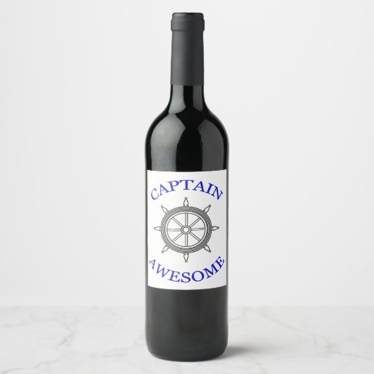 Wijnlabel Kapitein Awesome Wijn Etiket (Voorkant)