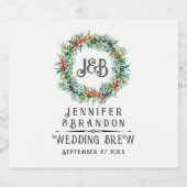 Wijnlabel kerstmis sparkling wijnetiket (Enkel label)