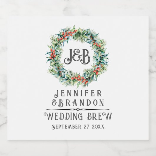 Wijnlabel kerstmis sparkling wijnetiket (Enkel label)