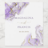 Wijnlabel lavender goudmarmer wijn etiket (Enkel label)