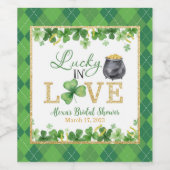Wijnlabel 'Lucky in Love' Wijn Etiket (Enkel label)
